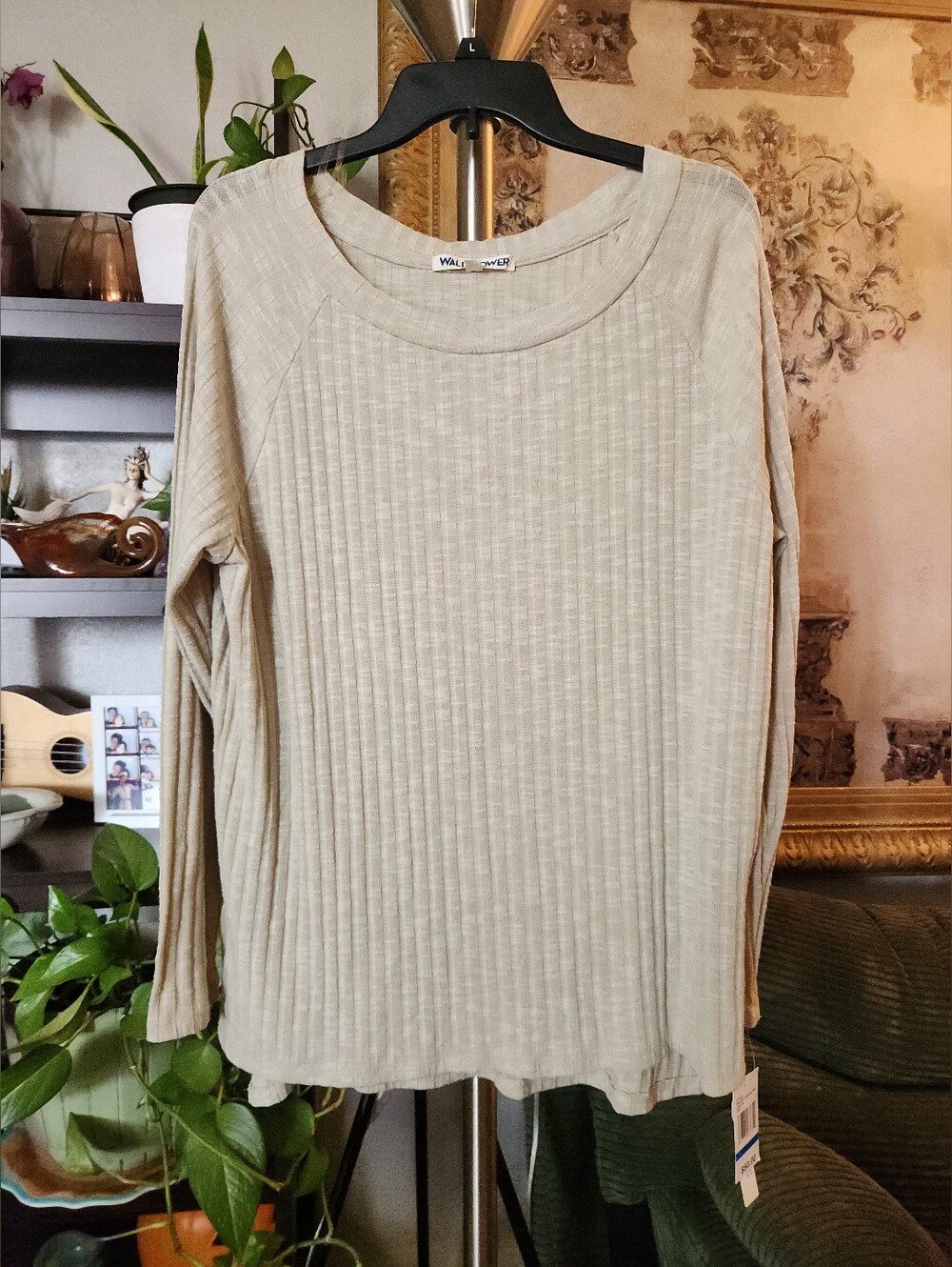XL Wallflower Ribbed Long Sleeve Top